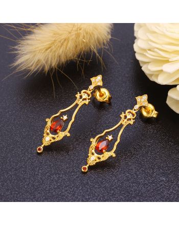 Baroque Natural Garnet Drop Earrings | TB1217