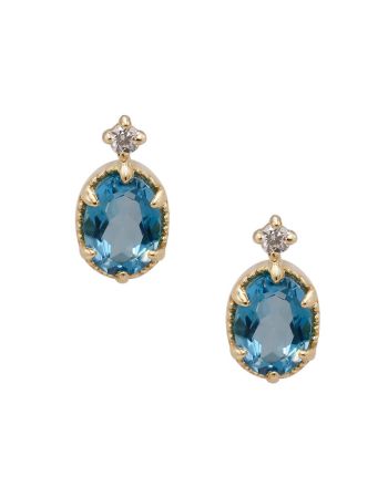 London Blue Topaz Star Gemstone Stud Earrings | KE166