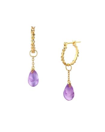 Natural Amethyst Teardrop Earrings Aquarius Earrings | TB1595