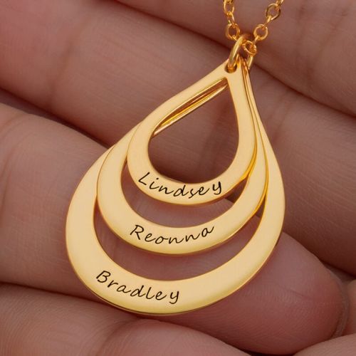 Rose Gold Custom Engraving Name Chain Necklaces | TP041