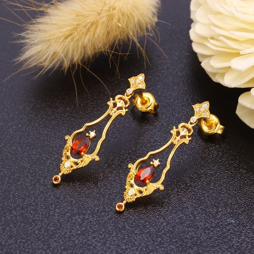 Baroque Natural Garnet Drop Earrings | TB1217