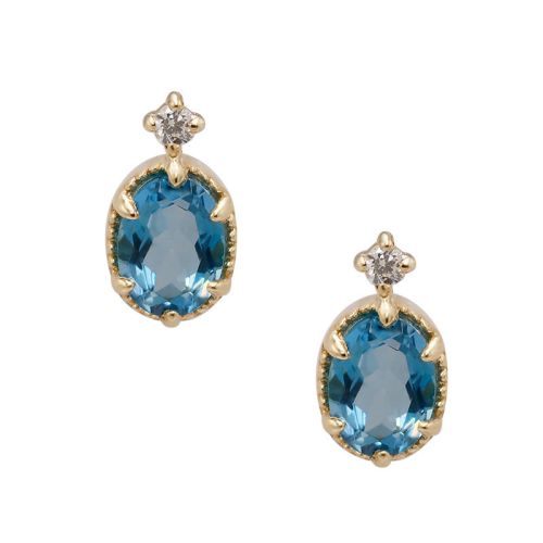 London Blue Topaz Star Gemstone Stud Earrings | KE166